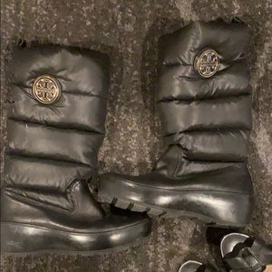 Tory Burch black puffy boots